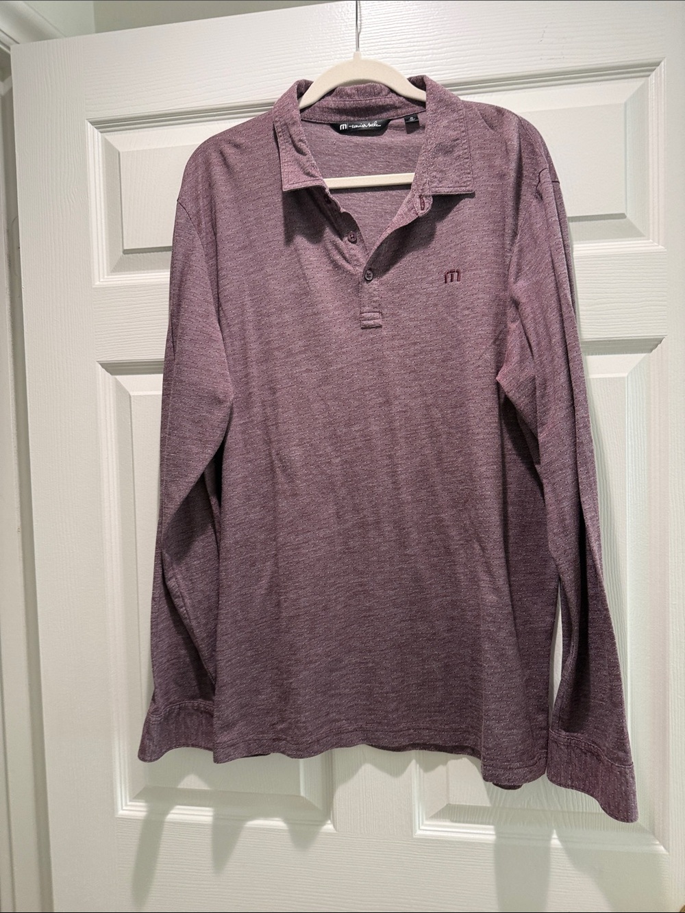 TravisMathew Long Sleeve Polo - Mauve Heather